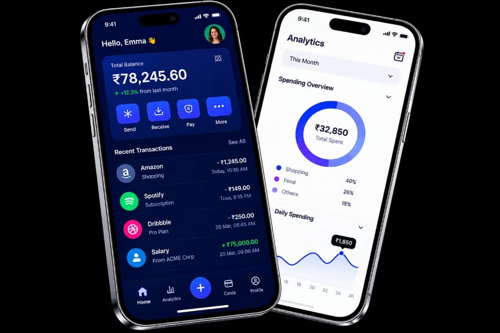 Flutter App Showcase — Finance App and Analytics Dashboard