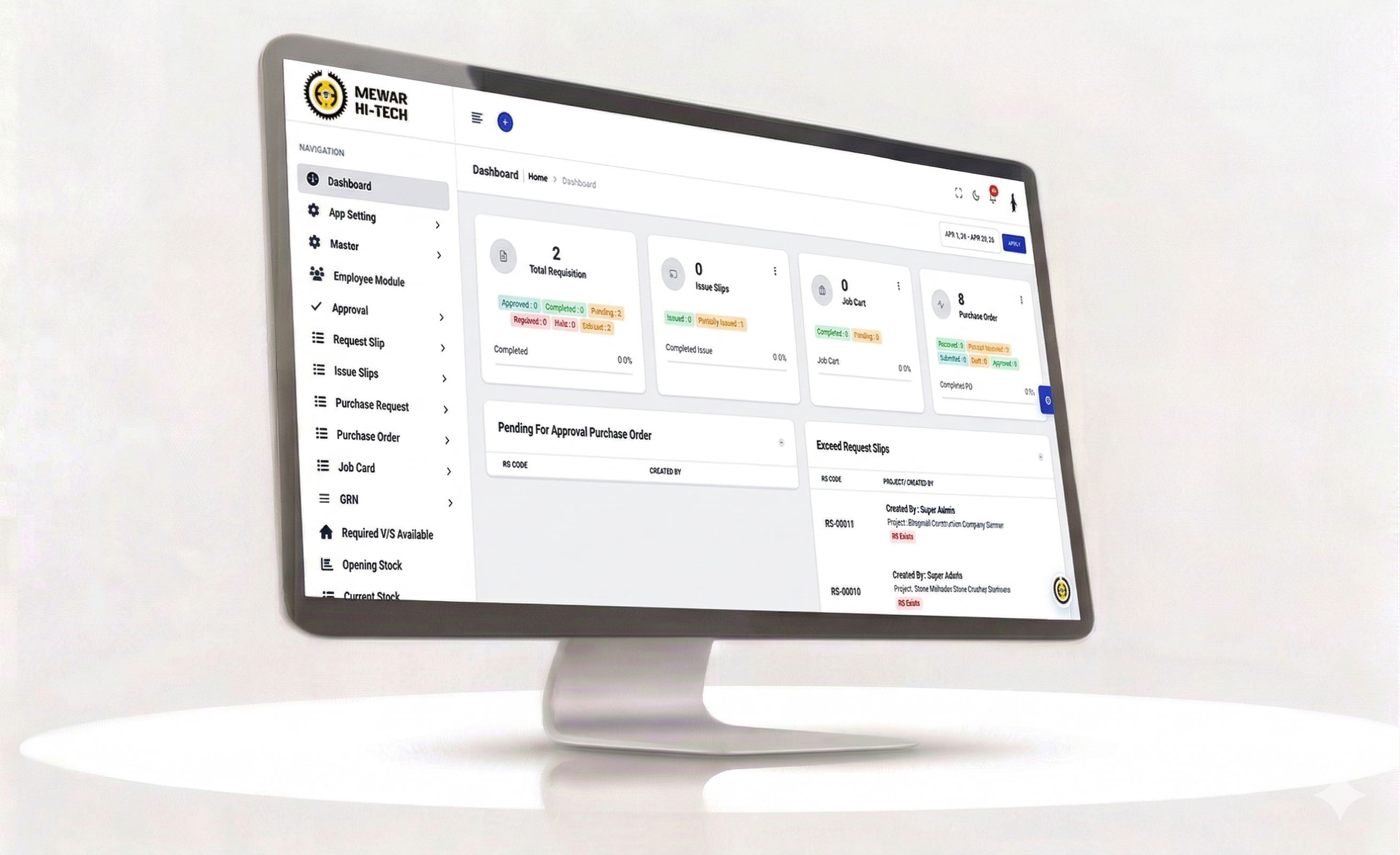 Mewar Hi-Tech ERP (Inventory Management System)