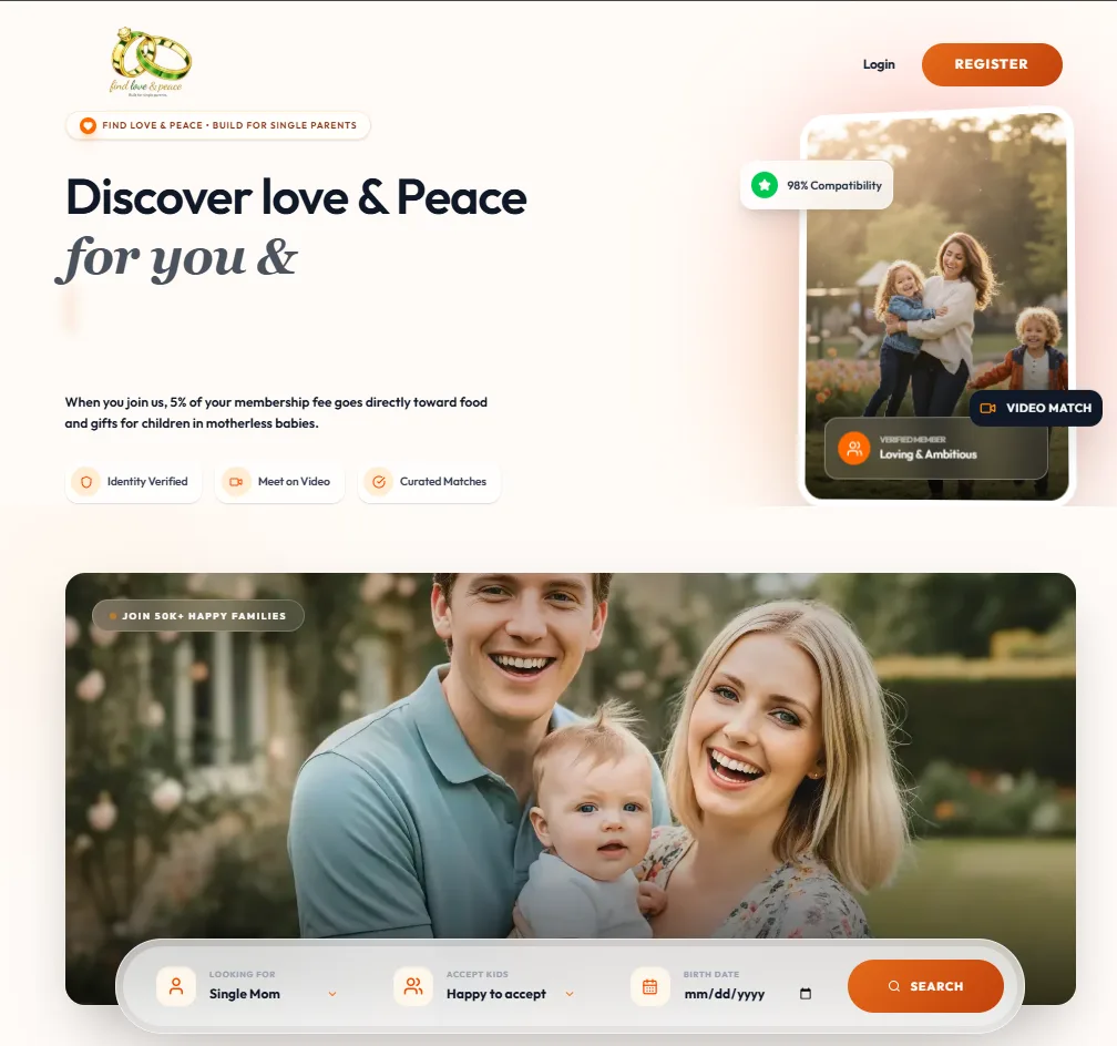Find Love & Peace interface 1